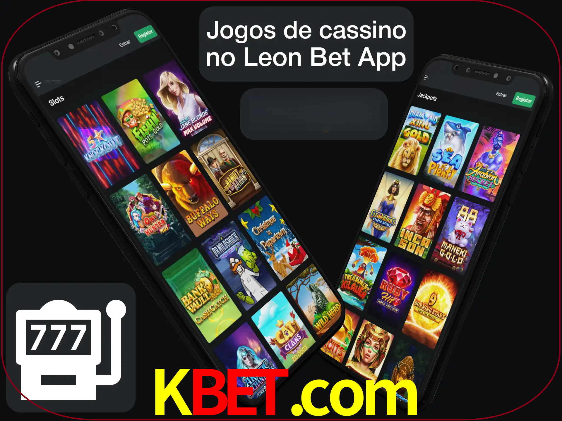 Escolha quais jogos de cassino jogar no app.