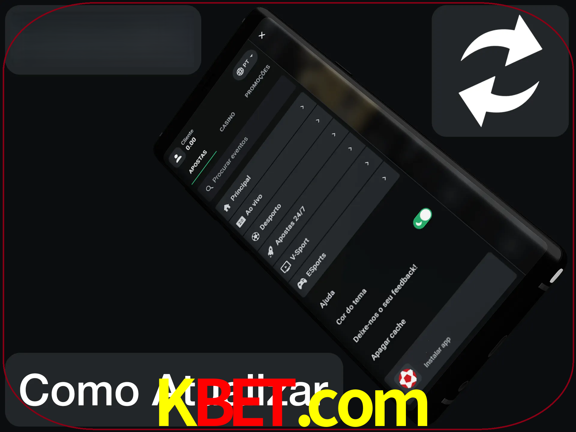 O aplicativo é atualizado automaticamente quando você faz o login.