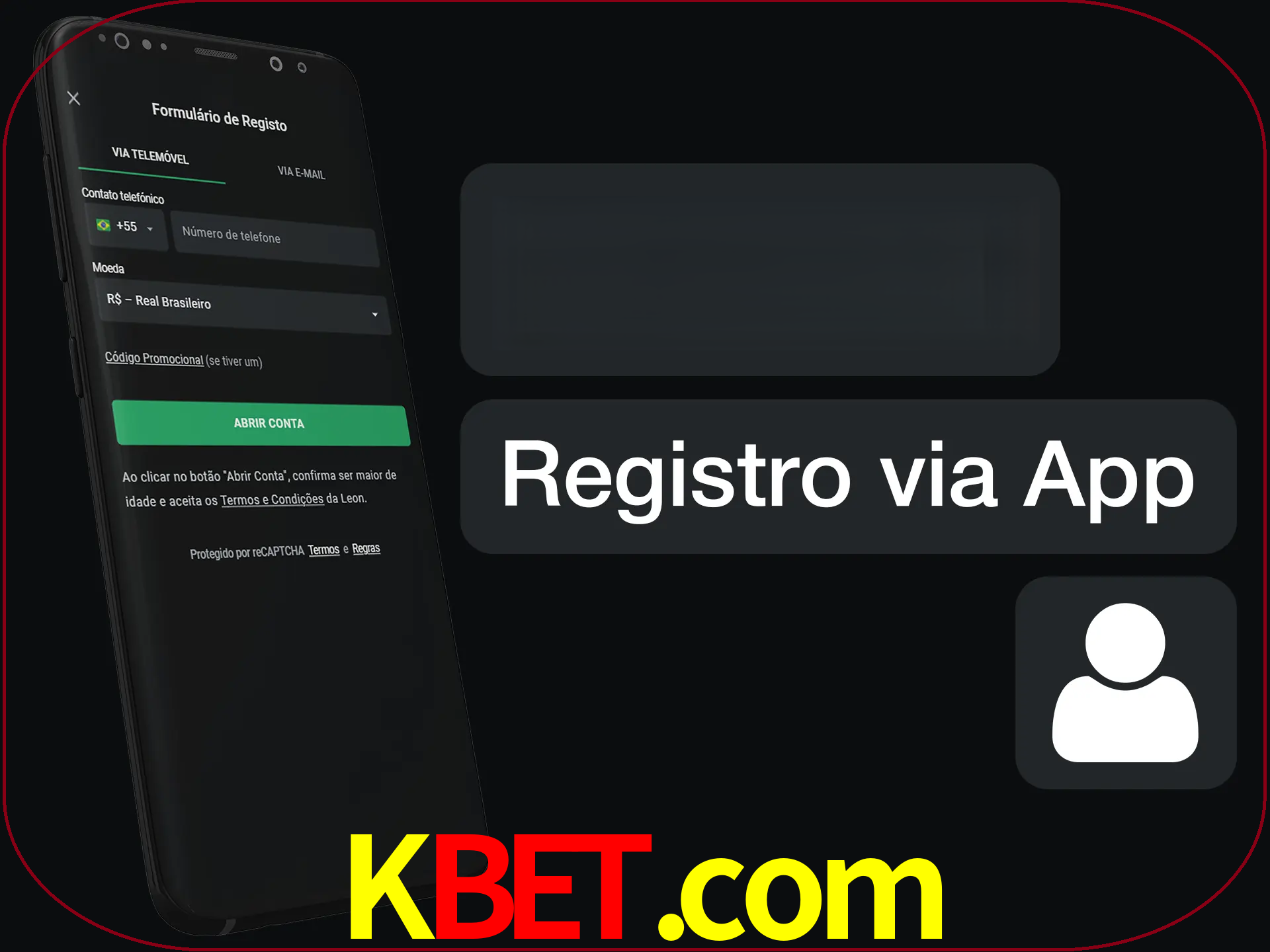 Registre-se com duas etapas usando o aplicativo.